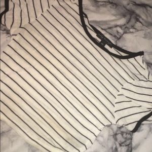 Black and white striped crop top